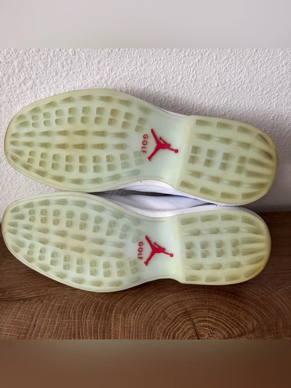 NO INSOLES Nike Air Jordan ADG 5 Golf Spikeless Shoes White Fire Red FQ7874-101